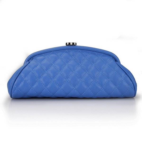 Fake Chanel Caviar Leather Coco Clutch Bags A35488 Blue On Sale